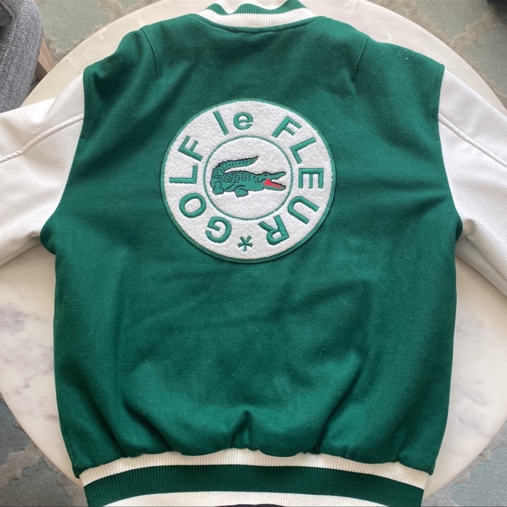 Golf le fleur x lacoste varsity bomber jacket leather wool